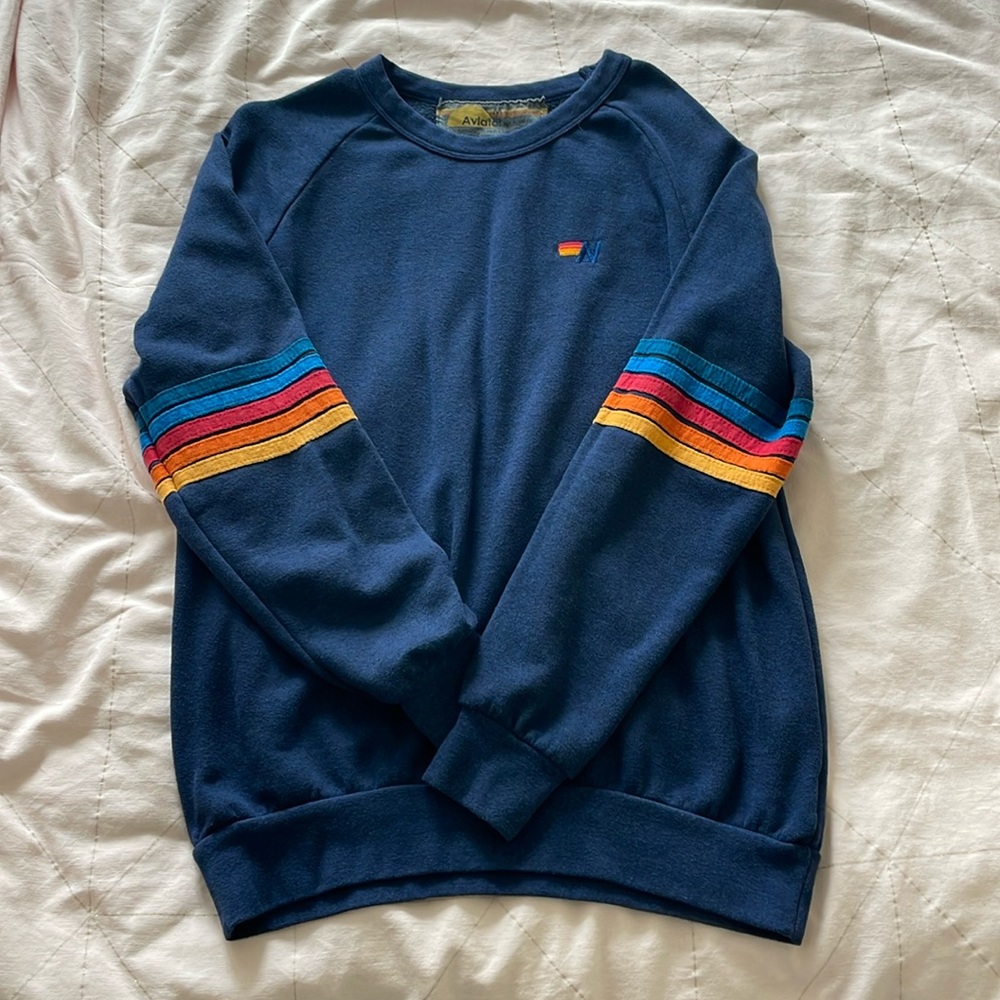 Aviator Nation adult crew neck sweatshirt - size M - navy - gently used